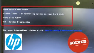 How to Fix Boot Device Not Found Hard Disk 3F0 Error  HP Laptop [upl. by Marlette]