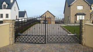 Automatic wrought iron entrance gates  Tully Forge Ltd [upl. by Lyndy]