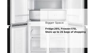 electriQ 466 Litre Four Door American Fridge Freezer  Stainless Steel [upl. by Aicram]