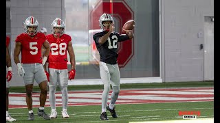 Ohio State Spring Practice Quarterback Competition Kicks Off [upl. by Leahcym657]