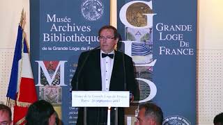 Discours de JeanPhilippe Charuel Grand Maître  Grande Loge de France [upl. by Anetsirk]