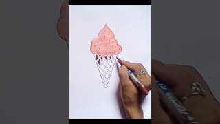 Easy drawingIcecream cone drawingHow to draw icecream cone step by stepSimple drawing [upl. by Rdnaskela]