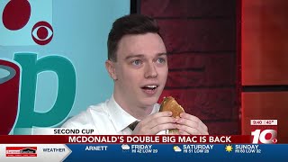 2ND CUP Ali and Tanner attempt the McDonalds Double Big Mac one bite challenge [upl. by Lavro]