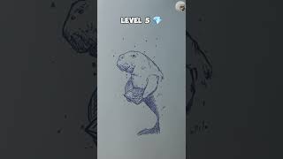 Drawing Sea Cow in different level drawing art howtodraw ytshorts onepiece dugong sketch [upl. by Violet]