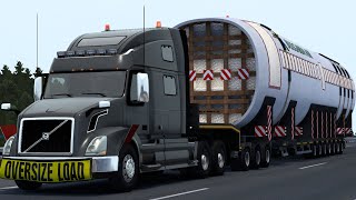 Volvo VNL 780 Truck Transporting A Fuselage Airbus A319  Euro Truck Simulator 2 [upl. by Natsirhc150]