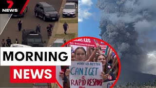 Volcano eruption chaos Melbourne suburbs siege nurses strike  7NEWS [upl. by Buffy592]