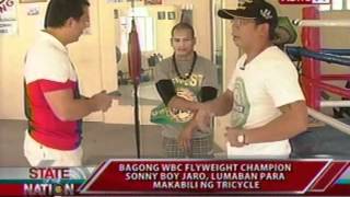 SONA Bagong WBC Flyweight Champion Sonny Boy Jaro lumaban para makabili ng tricycle [upl. by Ahsenrac]