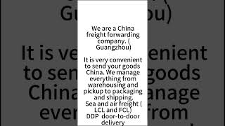 China Freight Forwarding [upl. by Leunam]