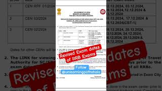 Revised exam dates of RRB Exams rrb rrbje rrbntpc rrbalp ssc ssccgl sscchsl [upl. by Celle]