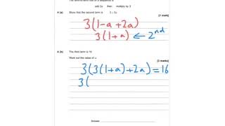 AQA Further Maths GCSE 2015 Paper 2 Q4  Sequences [upl. by Laniger]