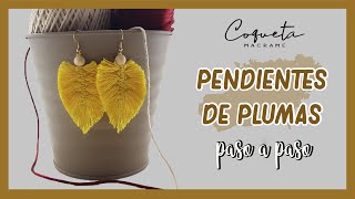 Como CREAR los Mejores Pendientes de Macramé 🍁Aretes de Hojas o Plumas [upl. by Ravo143]