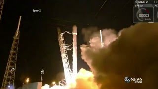 SpaceX Lands Rocket at Sea During Launch from Cape Canaveral [upl. by Astor]