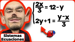 ✅ SISTEMAS de ECUACIONES LINEALES 2x2 de primer grado con FRACCIONES como las de Susi Profe R14 [upl. by Meingoldas]