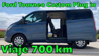 ¡VIAJE 700 km Ford Tourneo Custom PHEV FURGONETA HÍBRIDA ENCHUFABLE 8 plazas ¿Es posible MOTORK [upl. by Alithea]