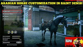 ARABIAN HORSE CUSTOMIZATION IN SAINT DENIS STABLESHOPRED DEAD REDEMPTION 2RDR2 ELIT HORSEARABER [upl. by Nerej777]