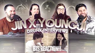 BTS quotJin x Youngji Nothing Much Prepared Drunk Interviewquot Reaction  Hilarious 🤣 🍻  Couples React [upl. by Margot]