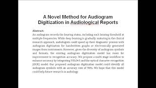 A Novel Method for Audiogram Digitization in Audiological Reports [upl. by Hrutkay]