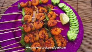 Asian Prawn BBQ Recipe Shrimp How to Cook Great chilli garlic banana ketchup soy king [upl. by Esirec38]