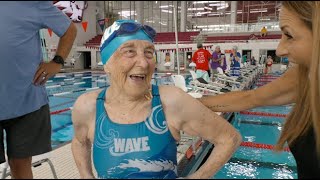 Betty Brussel age 100 captures world and national swim records [upl. by Ahsas]