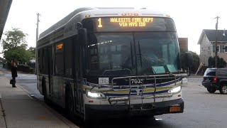 Suffolk County Transit 7035 on Route 1 S1 to Halestine Fire Dept at Amityville [upl. by Giesecke]