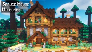 Minecraft How to build a Spruce House  Tutorial [upl. by Eecal]