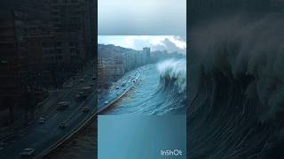 Amazing ocean tsunami Ai scene tsunami waves sea shorts shortvideo speed waves nature scary [upl. by Yahs271]