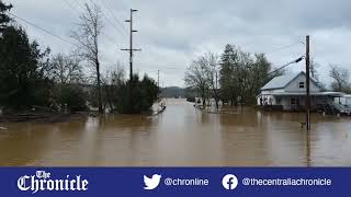 Flooding Adna Wa Highway 6 from Littell area [upl. by Nnylarej]