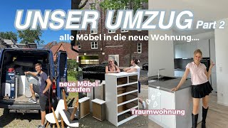 UMZUGSTAG 2 alle Möbel umziehen 😮‍💨 Möbel kaufen erste Sachen auspacken neue Wohnung in Hamburg [upl. by Llirrem]