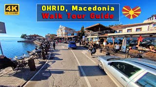 OHRID Walk Tour Guide 2022【4K】Lake Port Beach Church Sophia amp Kaneo  Macedonia Travel Journey [upl. by Vezza121]