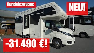 Wohnmobil Preise Sturzflug 31490 € Morelo Palace Alkoven 80 RL 2023 XL Rundsitzgruppe Werbung [upl. by Navada]