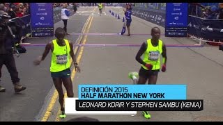 La increíble llegada en el Half Marathon New York 2015 [upl. by Norford449]