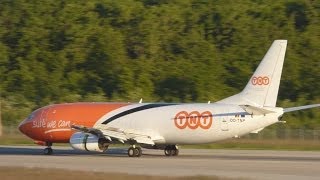 FullHD TNT Airways Boeing 737400F landing at GenevaGVALSGG [upl. by Assilac508]