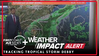 Tracking Debby Latest models forecast watches and warnings [upl. by Hibben230]