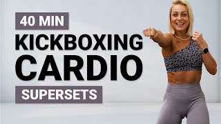 40 MIN KICKBOXING CARDIO WORKOUT  No Equipment Homeworkout  Super Sweaty Boxing HIIT  Fun [upl. by Eimirej897]