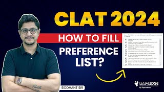 CLAT 2024 Preference List  How to fill Preference List for CLAT 2024  CLAT Exam Preparation [upl. by Nyret208]