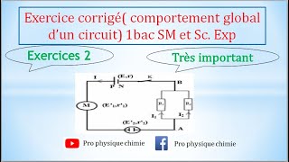 Exercice corrigé  comportement global dun circuit électrique 1bac SM et ScExp [upl. by Haimerej]