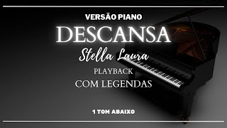 Descansa Stella Laura Playback 1Tom Abaixo Com Legenda [upl. by Siladnerb]