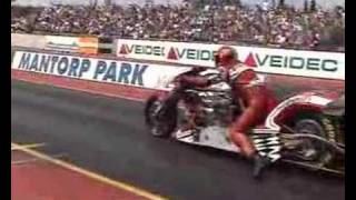 Drag racing Per Bengtsson vs Ronnie Aasen Mantorp [upl. by Darya]