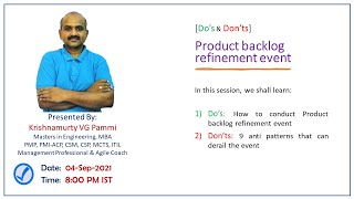 Product backlog refinement event [upl. by Tiemroth246]