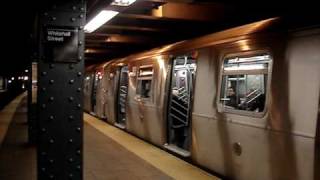 57th Street amp Coney Island Bound R160B Siemens Q Trains Via The R Line  Whitehall Street [upl. by Silbahc]