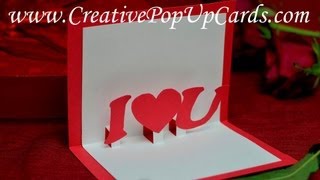 Simple Valentines day Pop Up Card Tutorial Stepped Heart [upl. by Chema]