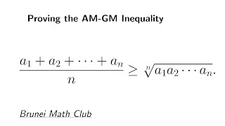 Proving quotArithmetic Mean ≧ Geometric Meanquot [upl. by Llednol]