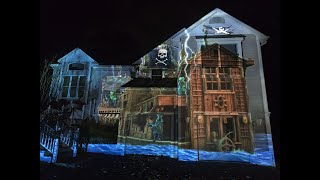 Pirates Halloween 2024 projection mapping house Atmosfx NEC PE456USL [upl. by Anaitsirk454]