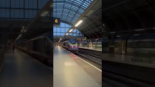 Eurostar train departing from London St Pancras Station travel eurostar train [upl. by Ariew]