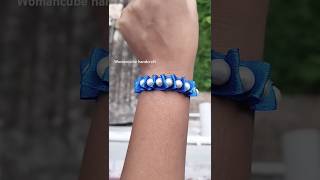 DIY easy pearl wristband diy viral shorts ytshorts youtubeshorts craft rakhi [upl. by Neilson785]