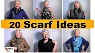 My Top 20 Scarf Styles Ties Tying How To Fashion Lookbook of Scarves for Women [upl. by Ennovad]