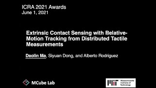 ICRA 2021  Extrinsic Contact Sensing with RelativeMotion Tracking from Distrib Tactile Measurement [upl. by Beitris]