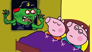 Zombies Appear to Attack Deddy and Mommy Pig in the Bedroom  Peppa Pig Family Story Coloring Pages [upl. by Clementina668]