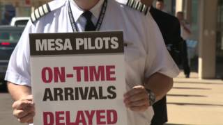 Mesa Airlines Pilots Picket DFW [upl. by Reuven38]