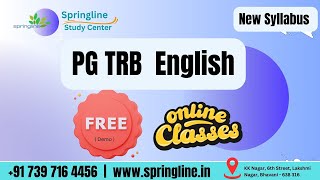 PGTRB English  Free Online Class  New Syllabus  Enroll Now [upl. by Idolla]